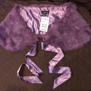 Bebe purple fur shawl